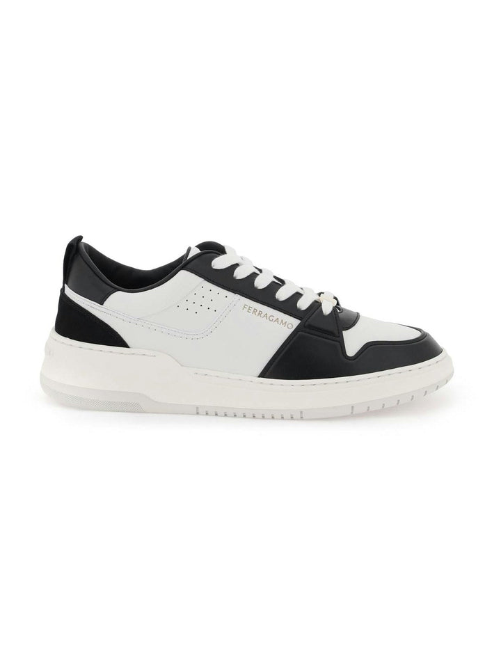 SALVATORE  TWO-TONE LEATHER SNEAKERS
