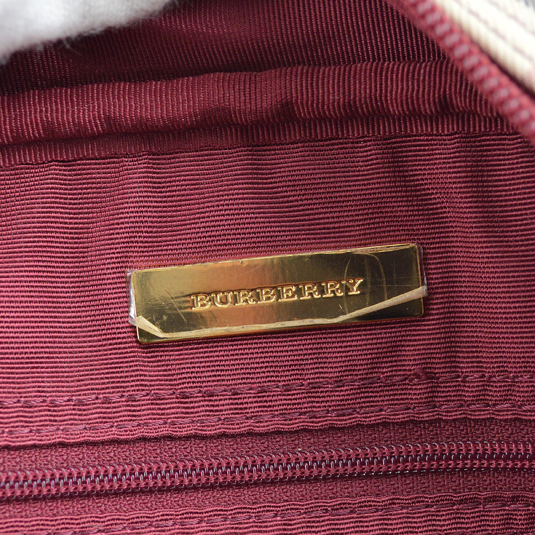 BURBERRY Beige Bordeaux  Check 2way Handbag 181833