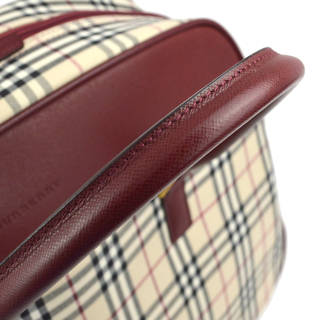 BURBERRY Beige Bordeaux  Check 2way Handbag 182065