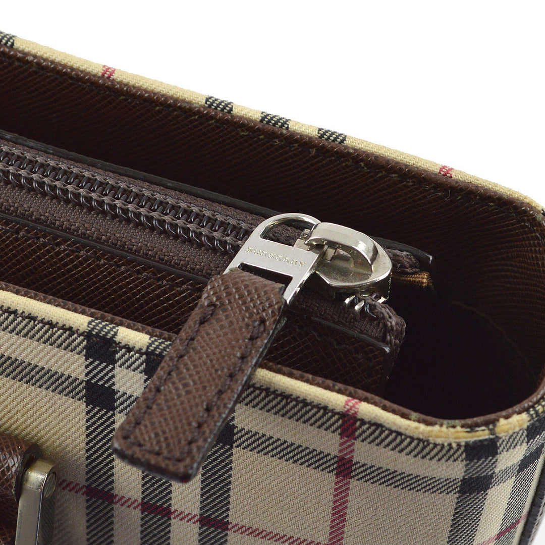 BURBERRY Beige  Check Tote Shoulder Bag 182135