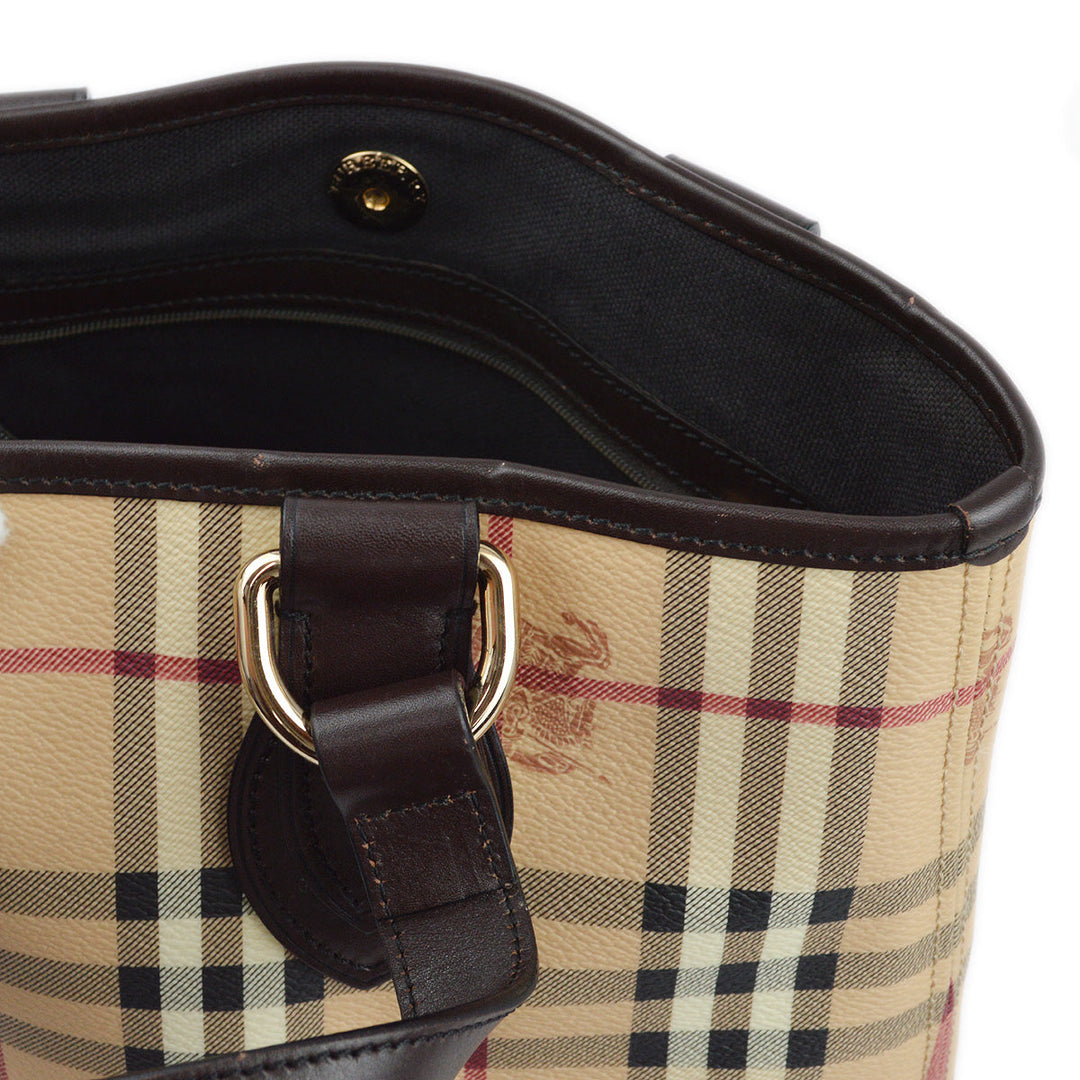 BURBERRY Beige House Check Tote Handbag 172436