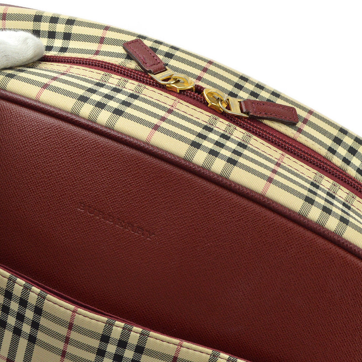 BURBERRY Beige Bordeaux  Check 2way Shoulder Handbag 173011