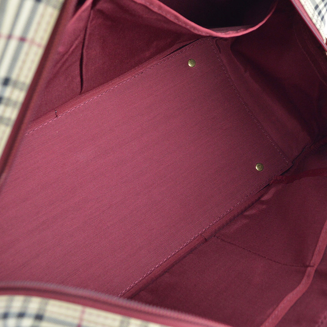 BURBERRY Beige Bordeaux  Check 2way Shoulder Handbag 173011