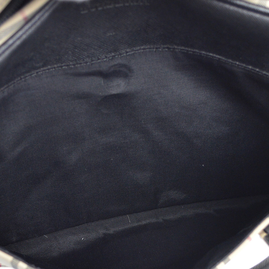 BURBERRY Beige Black  Check Handbag 173012
