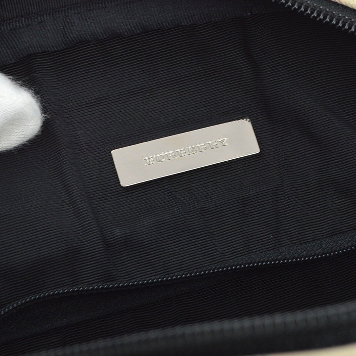 BURBERRY Beige Black  Check Handbag 173012