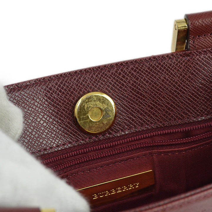 BURBERRY Beige Bordeaux  Check Shoulder Bag 173013