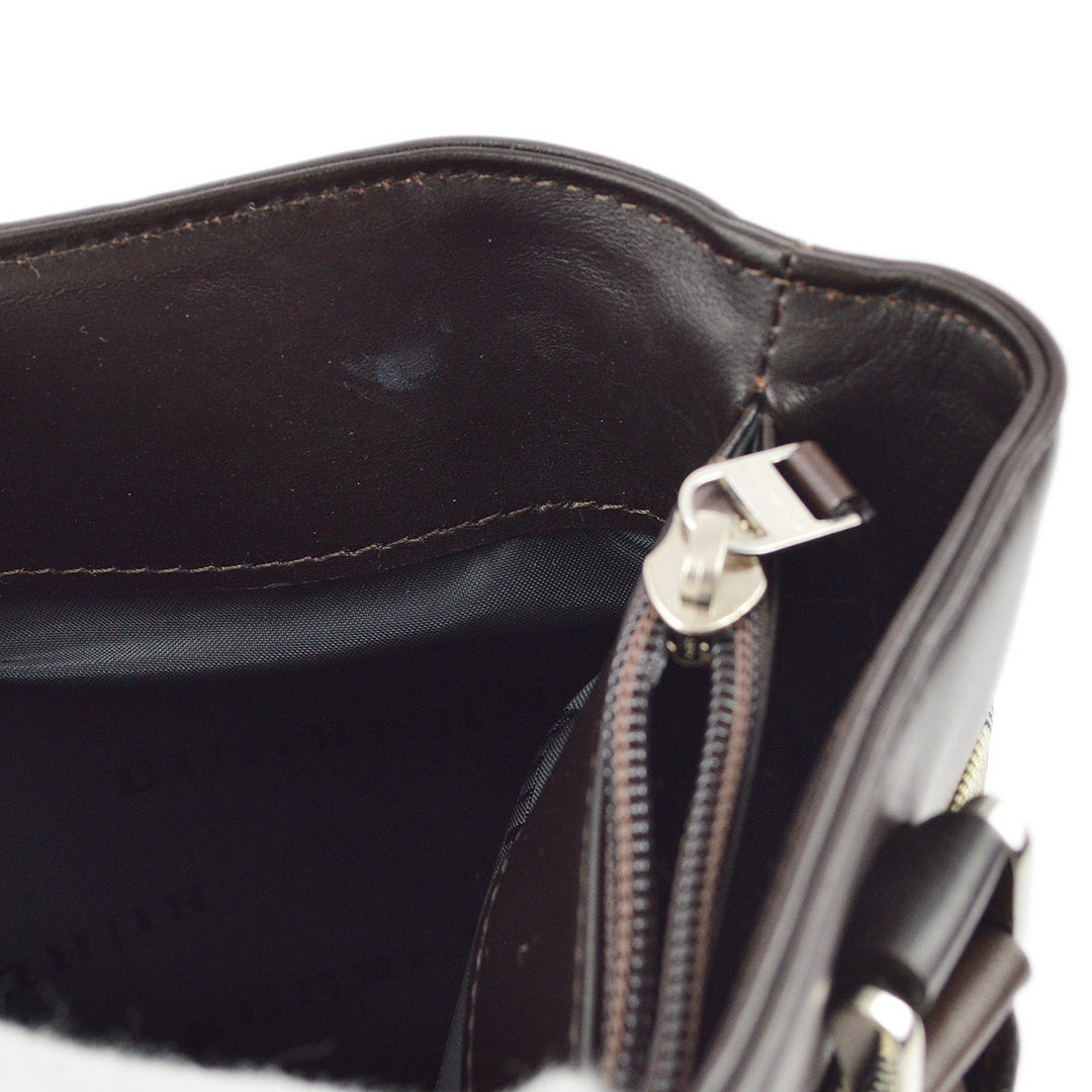 BURBERRY Beige Brown  Check Tote Handbag 173014