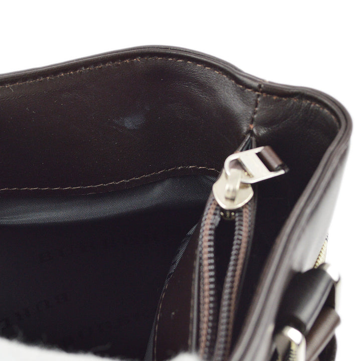 BURBERRY Beige Brown  Check Tote Handbag 173014