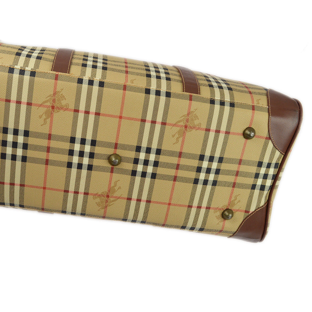 BURBERRY Beige House Check 2way Duffle Shoulder Handbag 173073