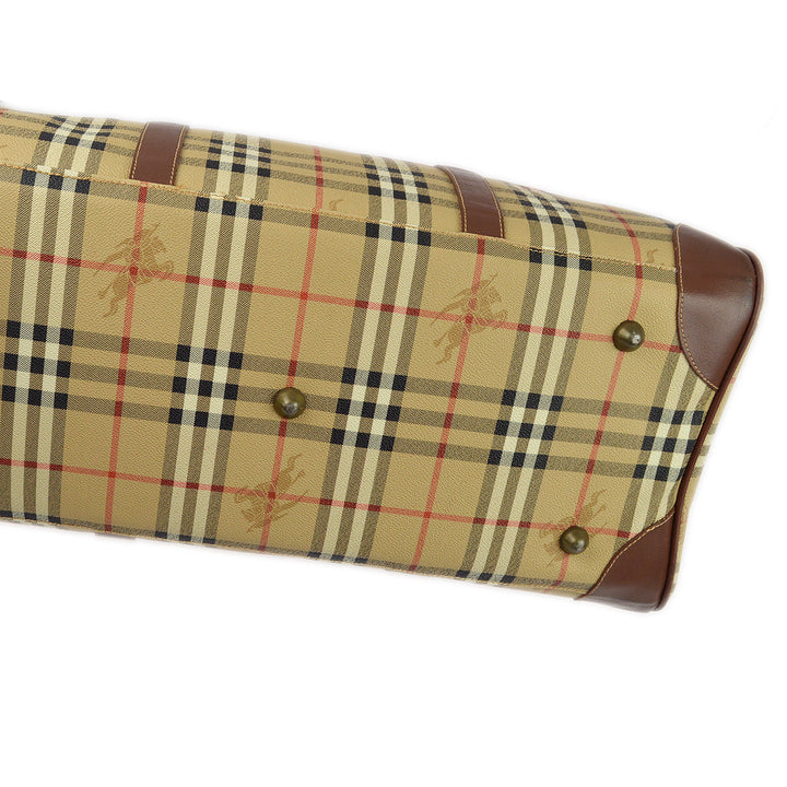 BURBERRY Beige House Check 2way Duffle Shoulder Handbag 173073