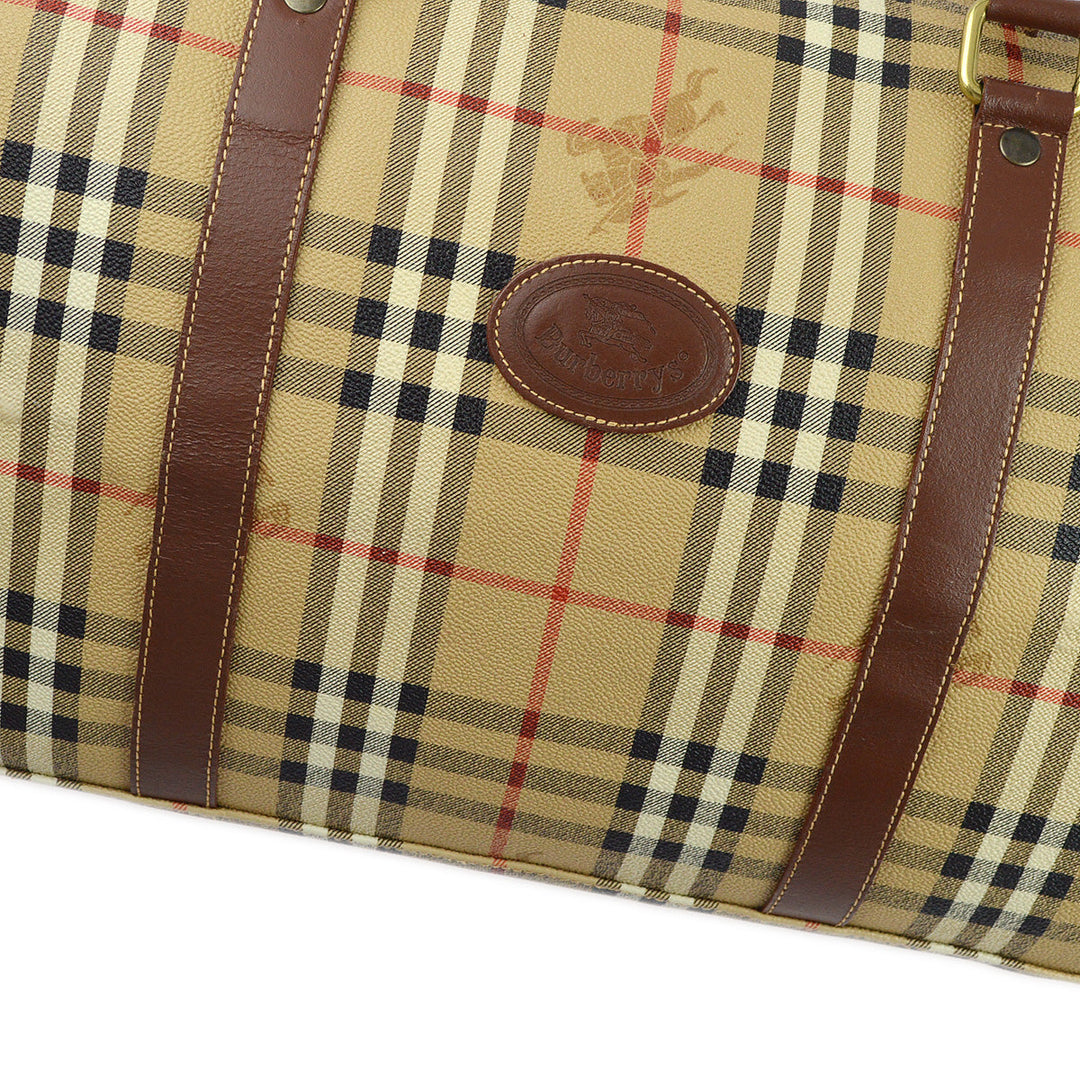 BURBERRY Beige House Check 2way Duffle Shoulder Handbag 173073