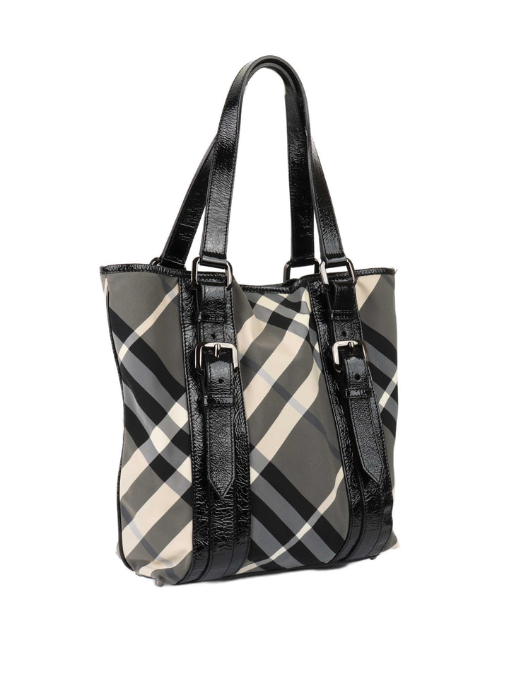 Burberry Black and White Check Tote.