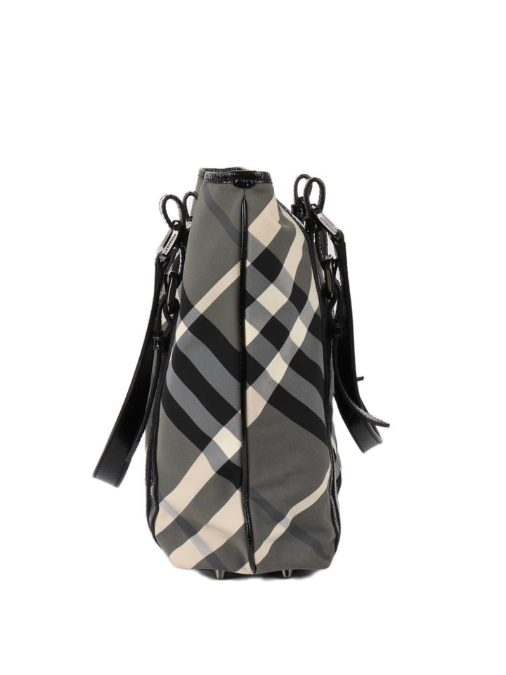 Burberry Black and White Check Tote.