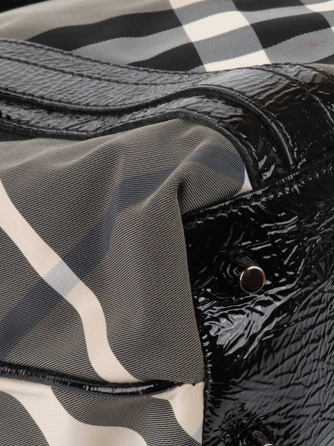 Burberry Black and White Check Tote.