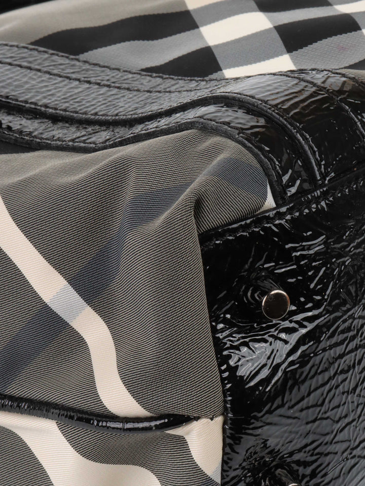 Burberry Black and White Check Tote.