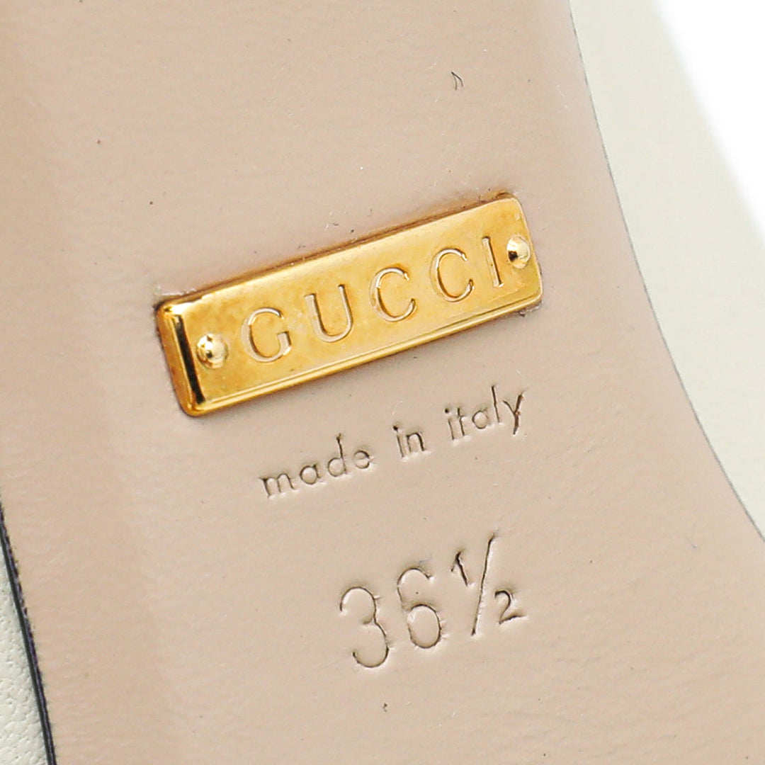 Gucci Cream Nappa Queen Margaret Pump 36.5