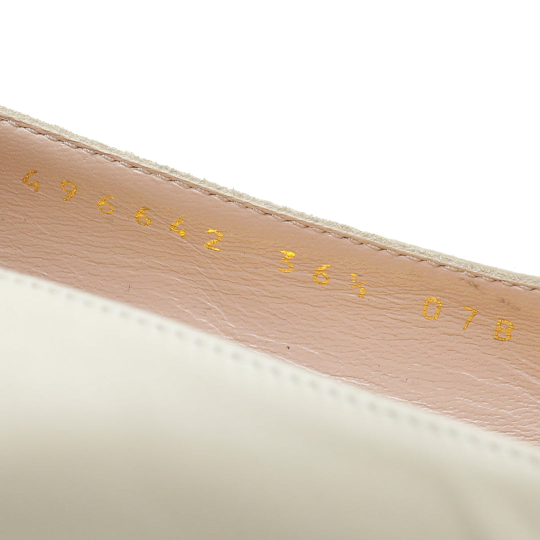 Gucci Cream Nappa Queen Margaret Pump 36.5