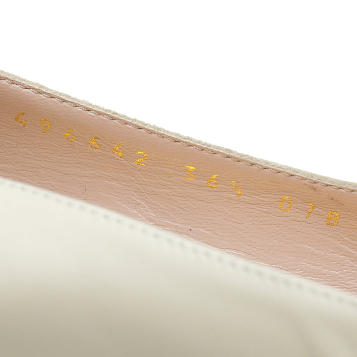 Gucci Cream Nappa Queen Margaret Pump 36.5