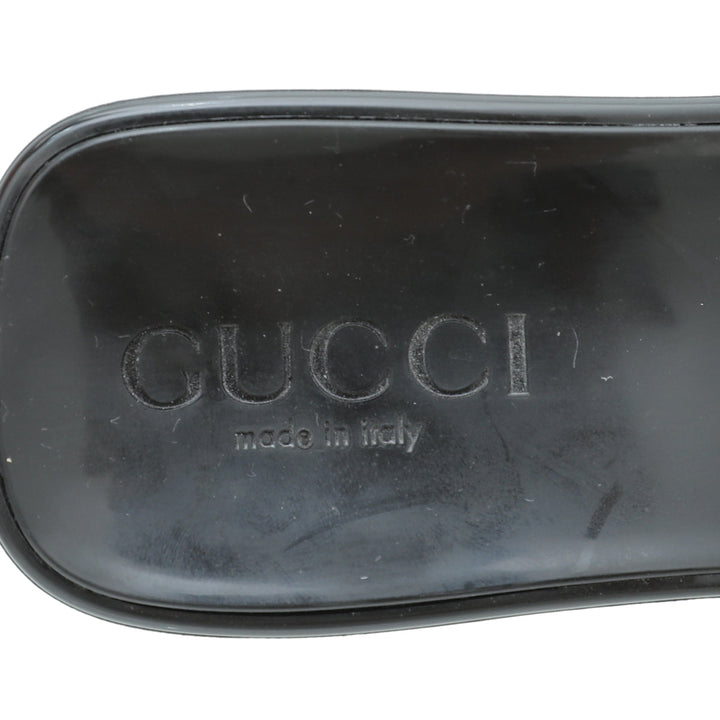 Gucci Black Logo Rubber Slide Sandal 34