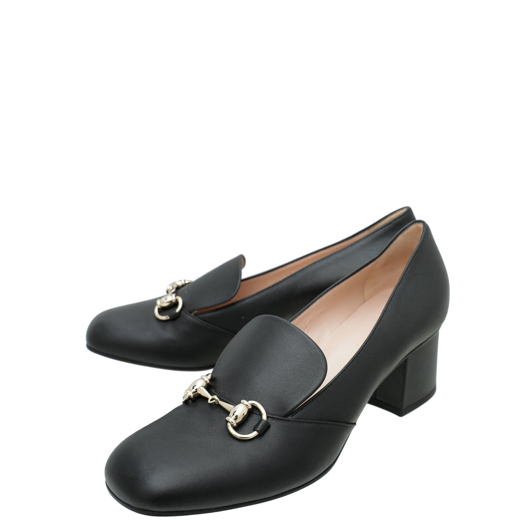 Gucci Black Horsebit Loafers Pump 39