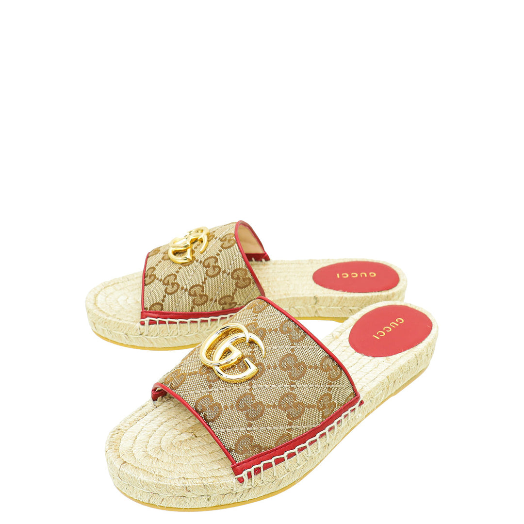 Gucci Bicolor GG Marmont Espadrille Sandal 36