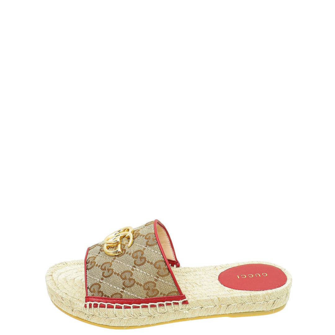 Gucci Bicolor GG Marmont Espadrille Sandal 36
