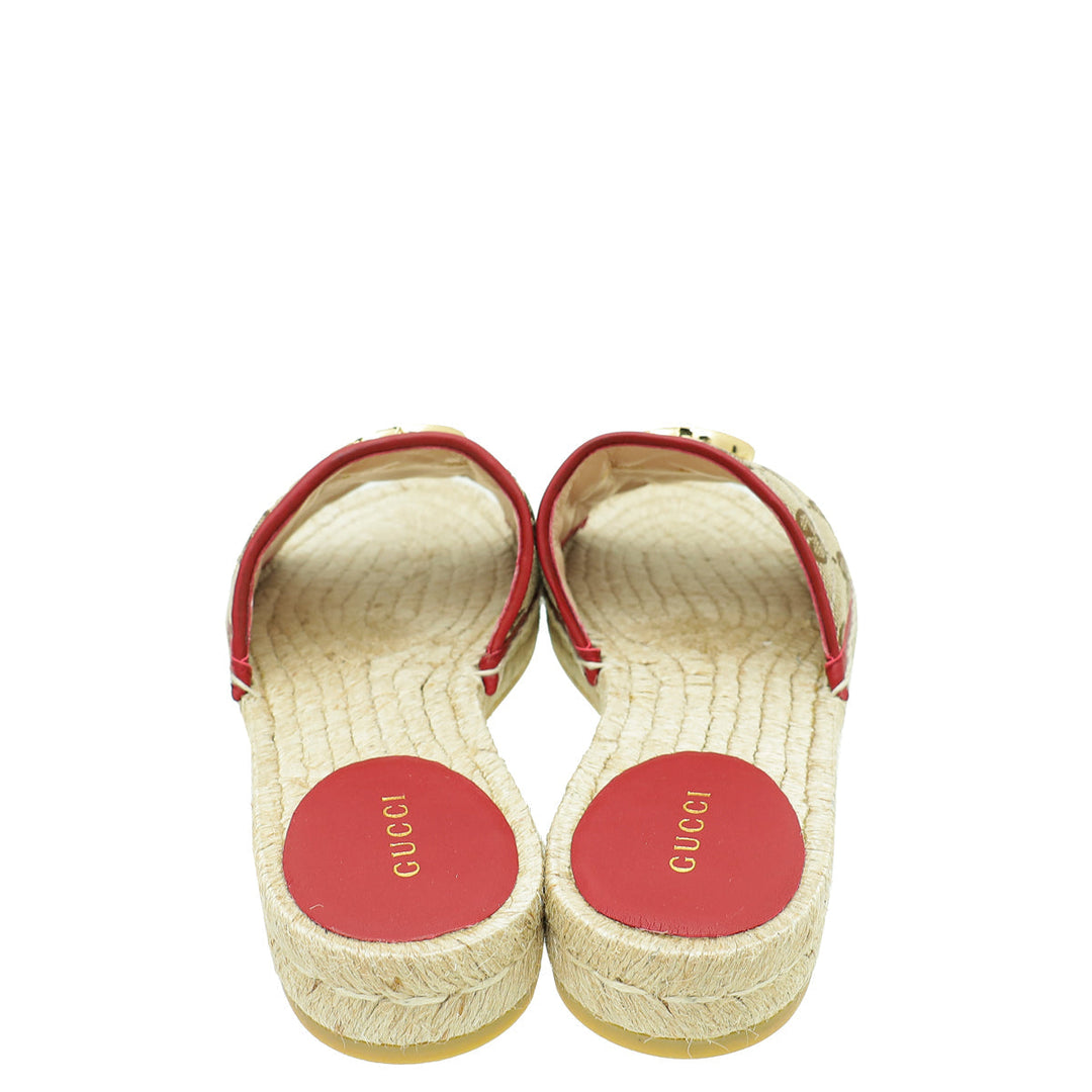Gucci Bicolor GG Marmont Espadrille Sandal 36