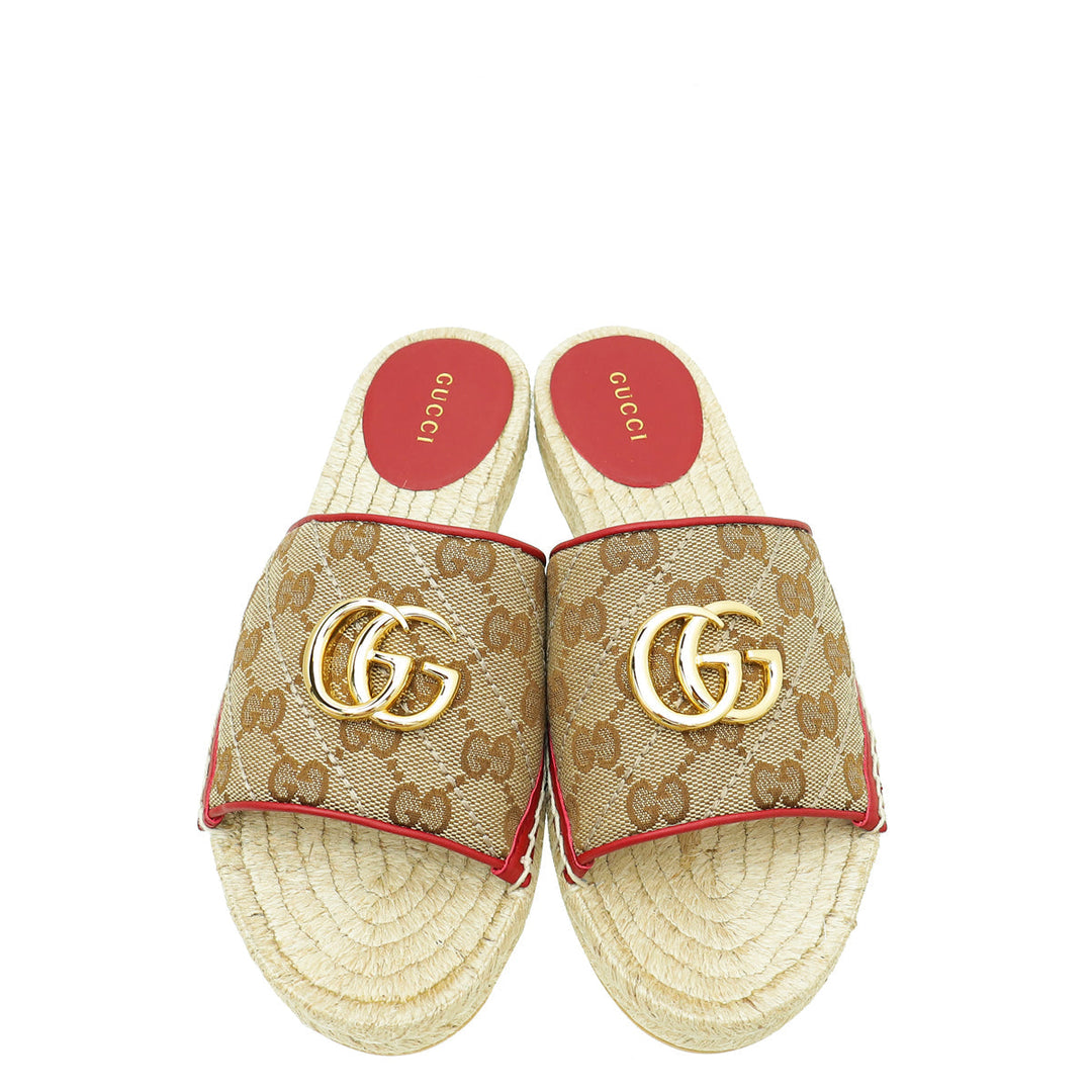 Gucci Bicolor GG Marmont Espadrille Sandal 36