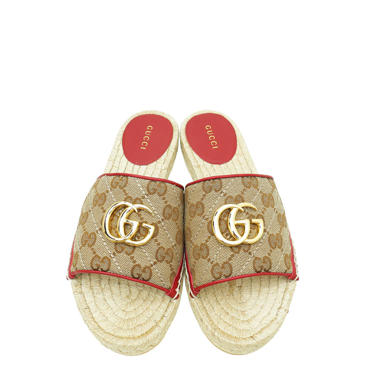 Gucci Bicolor GG Marmont Espadrille Sandal 36