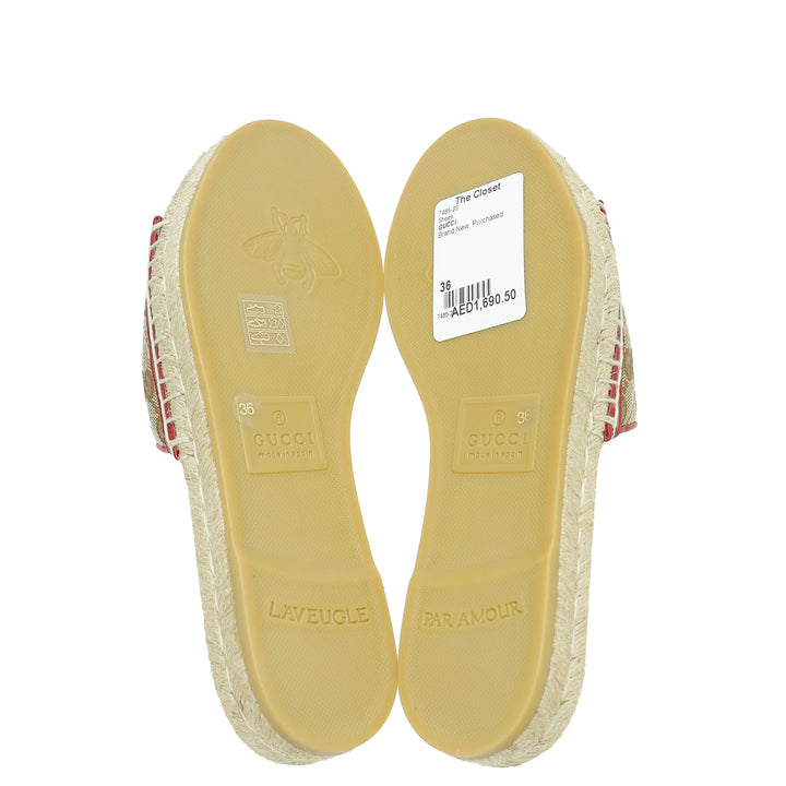 Gucci Bicolor GG Marmont Espadrille Sandal 36