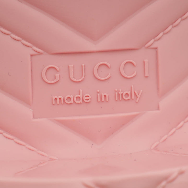 Gucci Pink Logo Rubber Slide Sandal 37