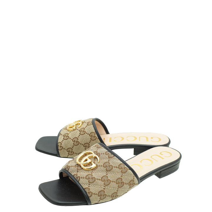 Gucci Bicolor GG Canvas SLide Sandal 39