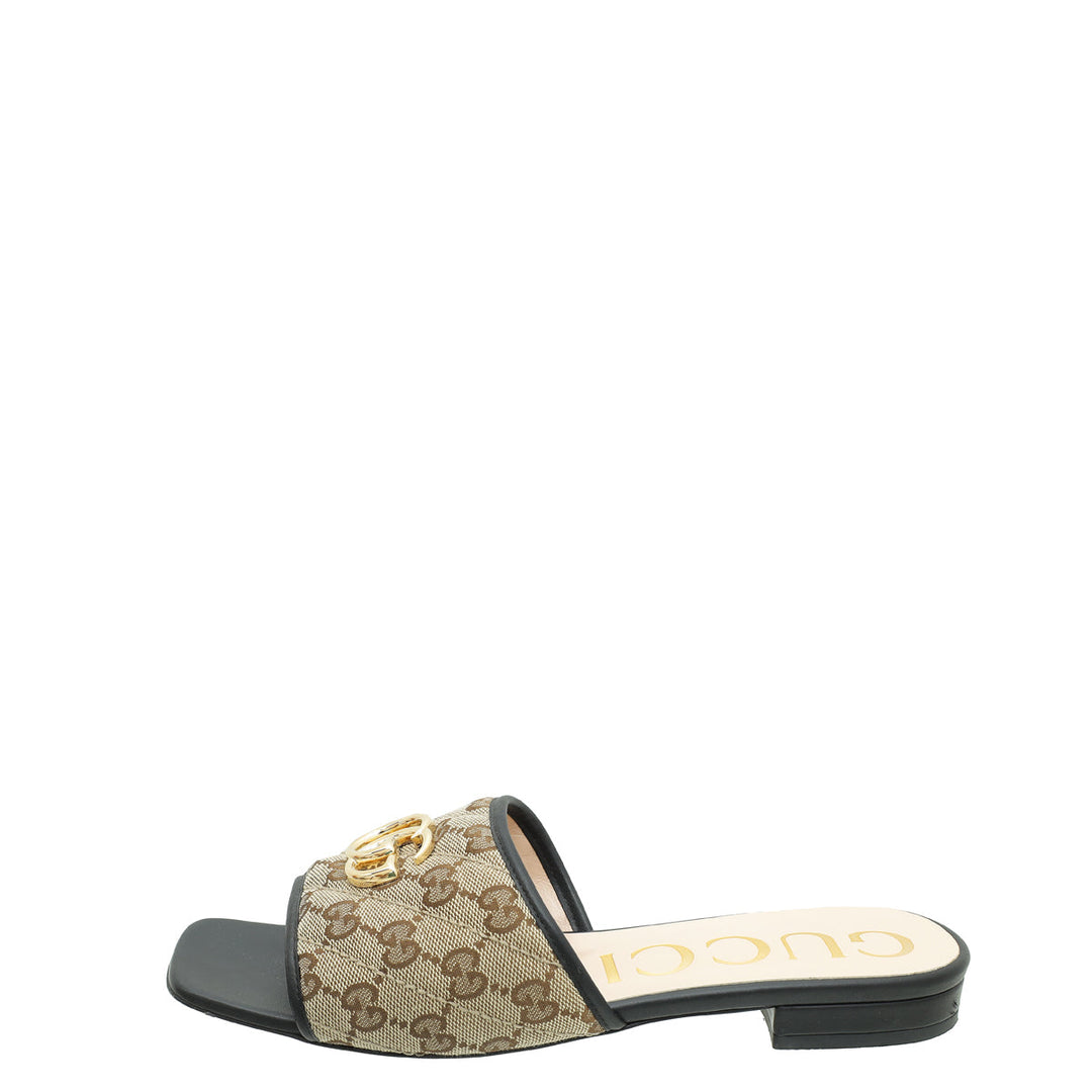 Gucci Bicolor GG Canvas SLide Sandal 39