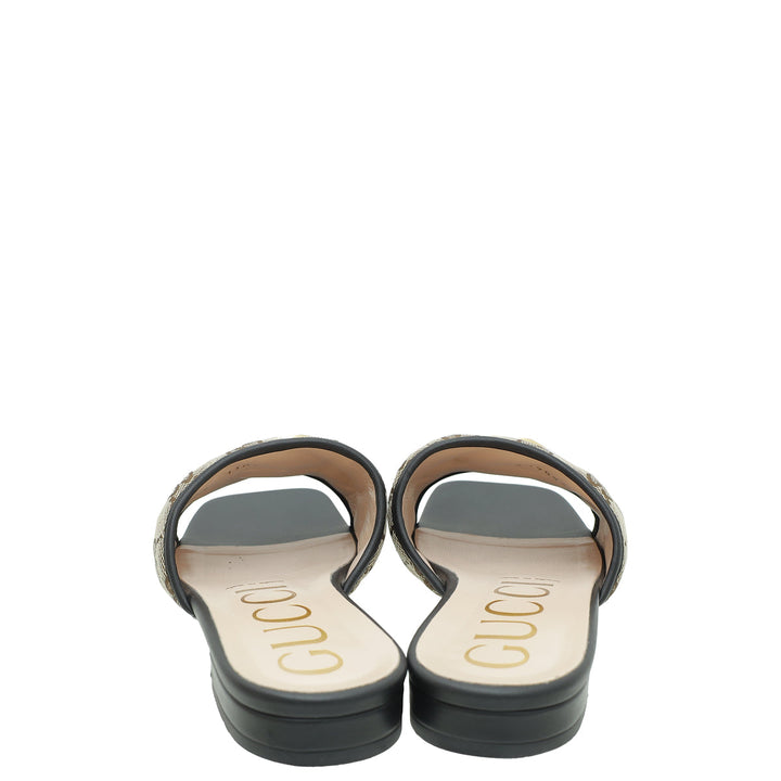 Gucci Bicolor GG Canvas SLide Sandal 39