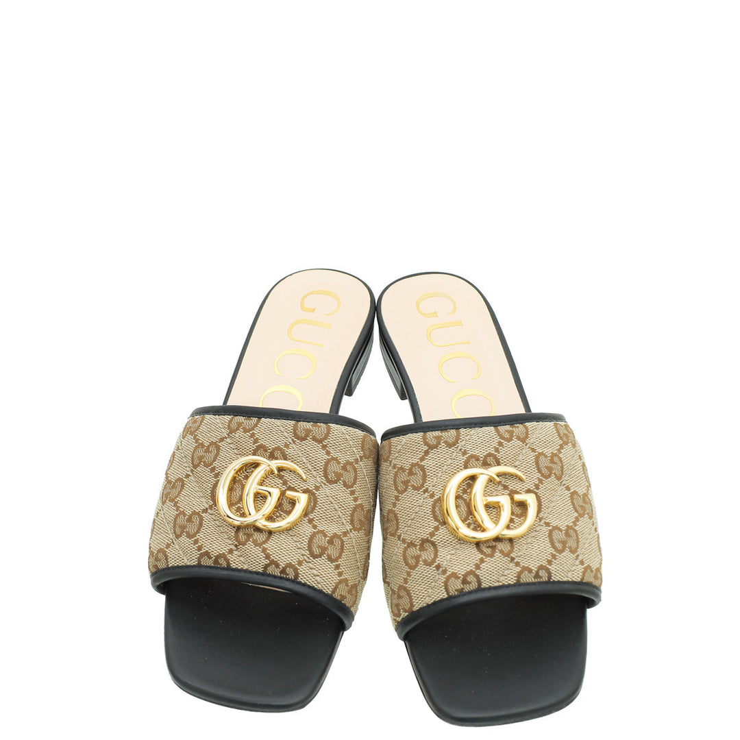 Gucci Bicolor GG Canvas SLide Sandal 39