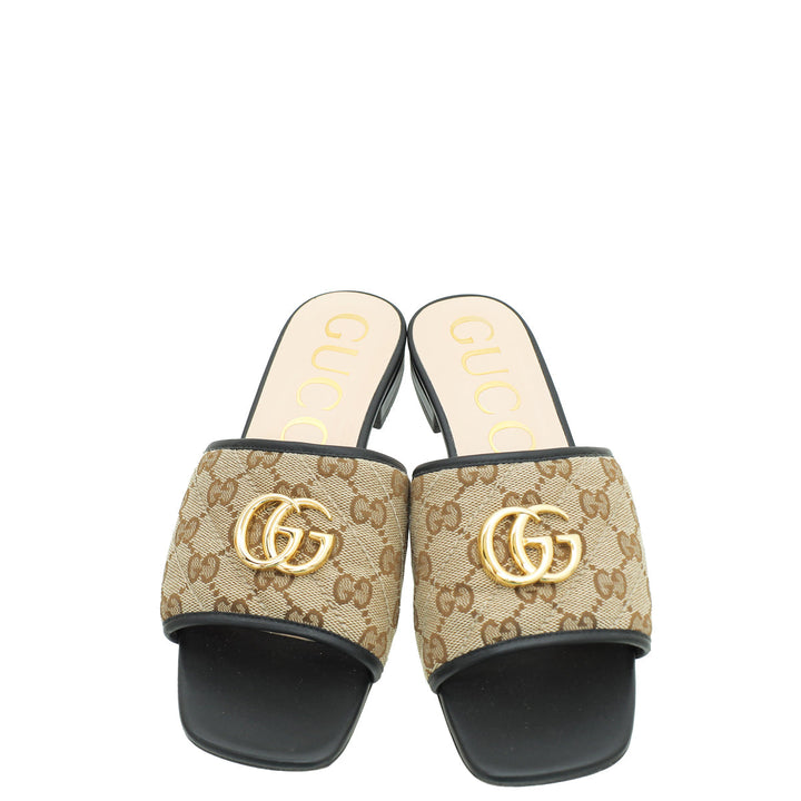 Gucci Bicolor GG Canvas SLide Sandal 39