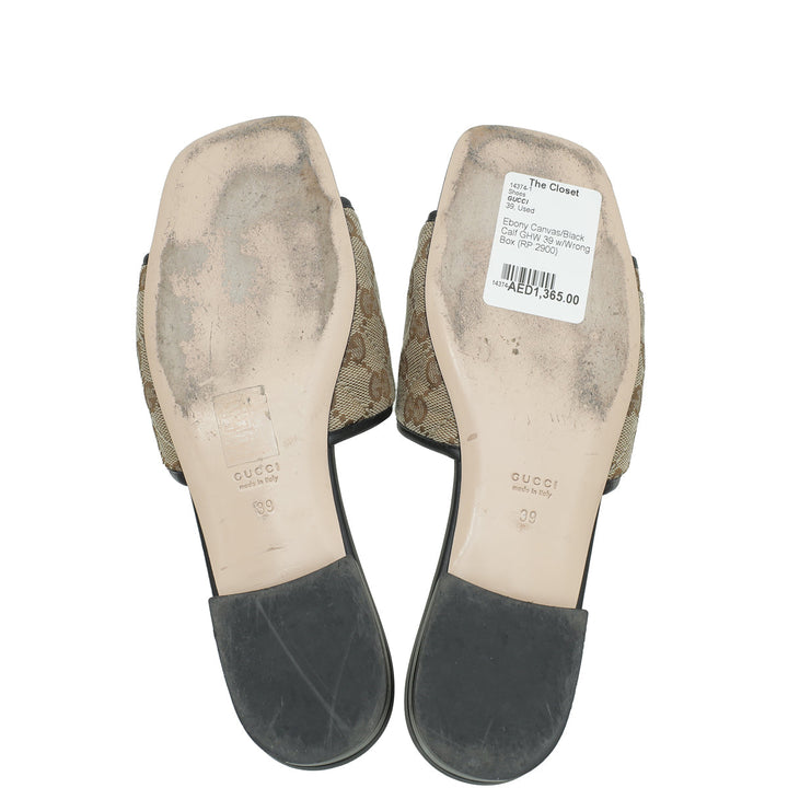 Gucci Bicolor GG Canvas SLide Sandal 39
