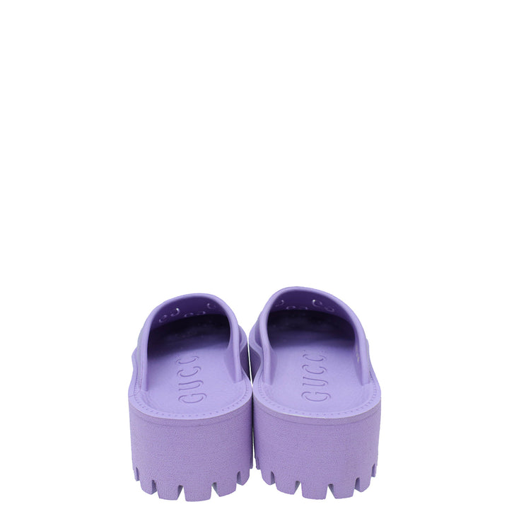 Gucci Purple GG Platform Perforated Sandal 36