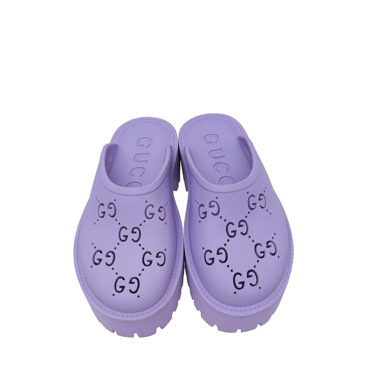 Gucci Purple GG Platform Perforated Sandal 36