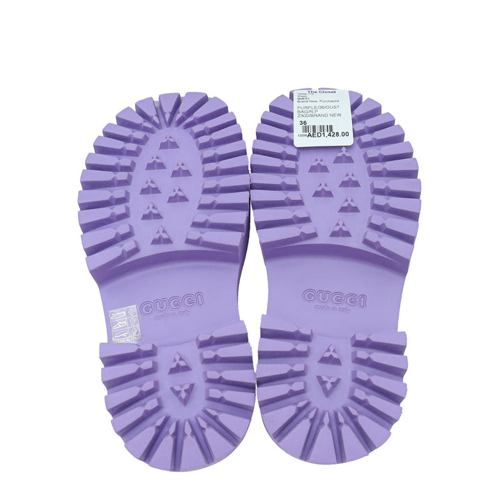 Gucci Purple GG Platform Perforated Sandal 36