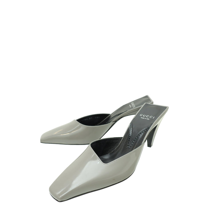 Gucci Dusty Grey Interlocking G Mules 37