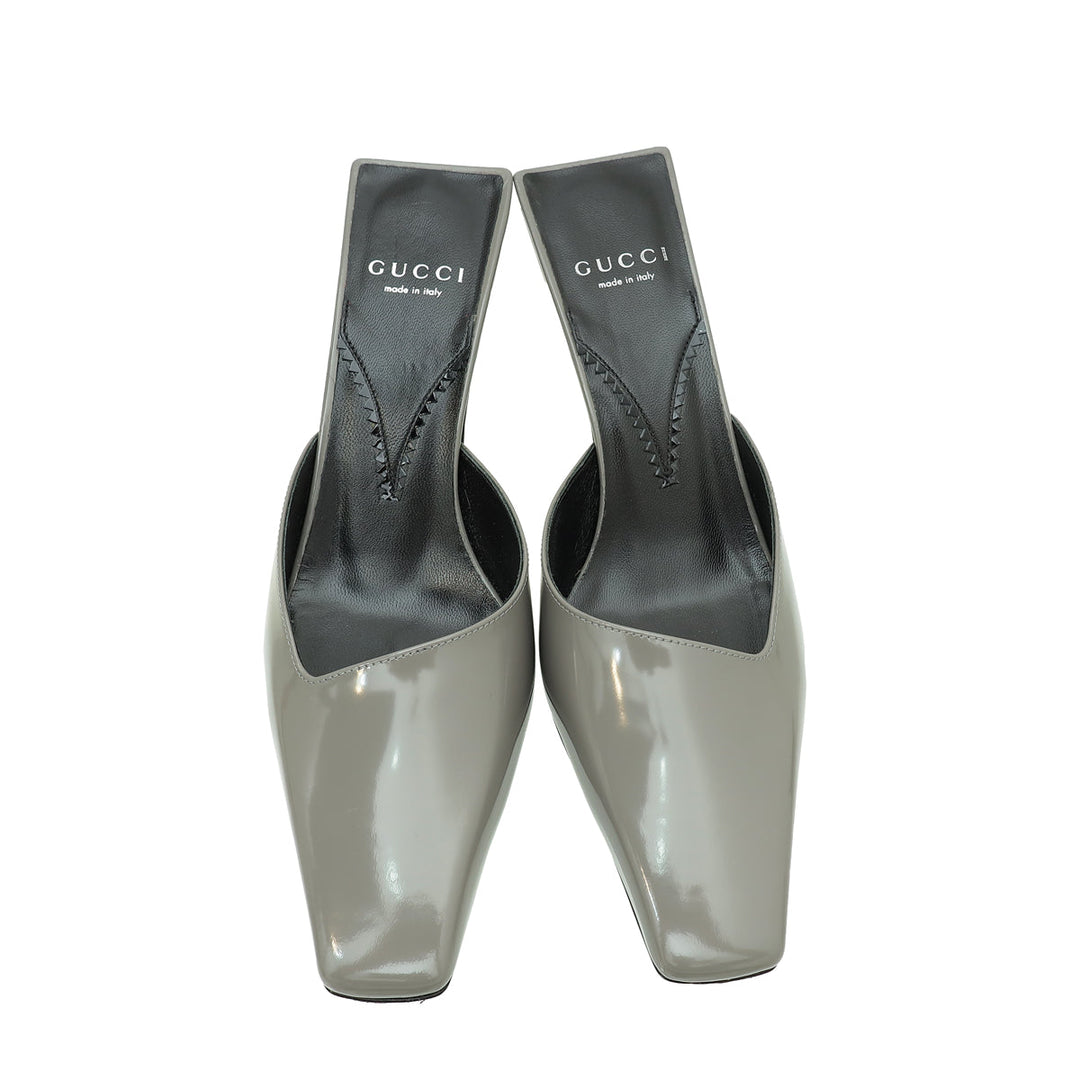 Gucci Dusty Grey Interlocking G Mules 37