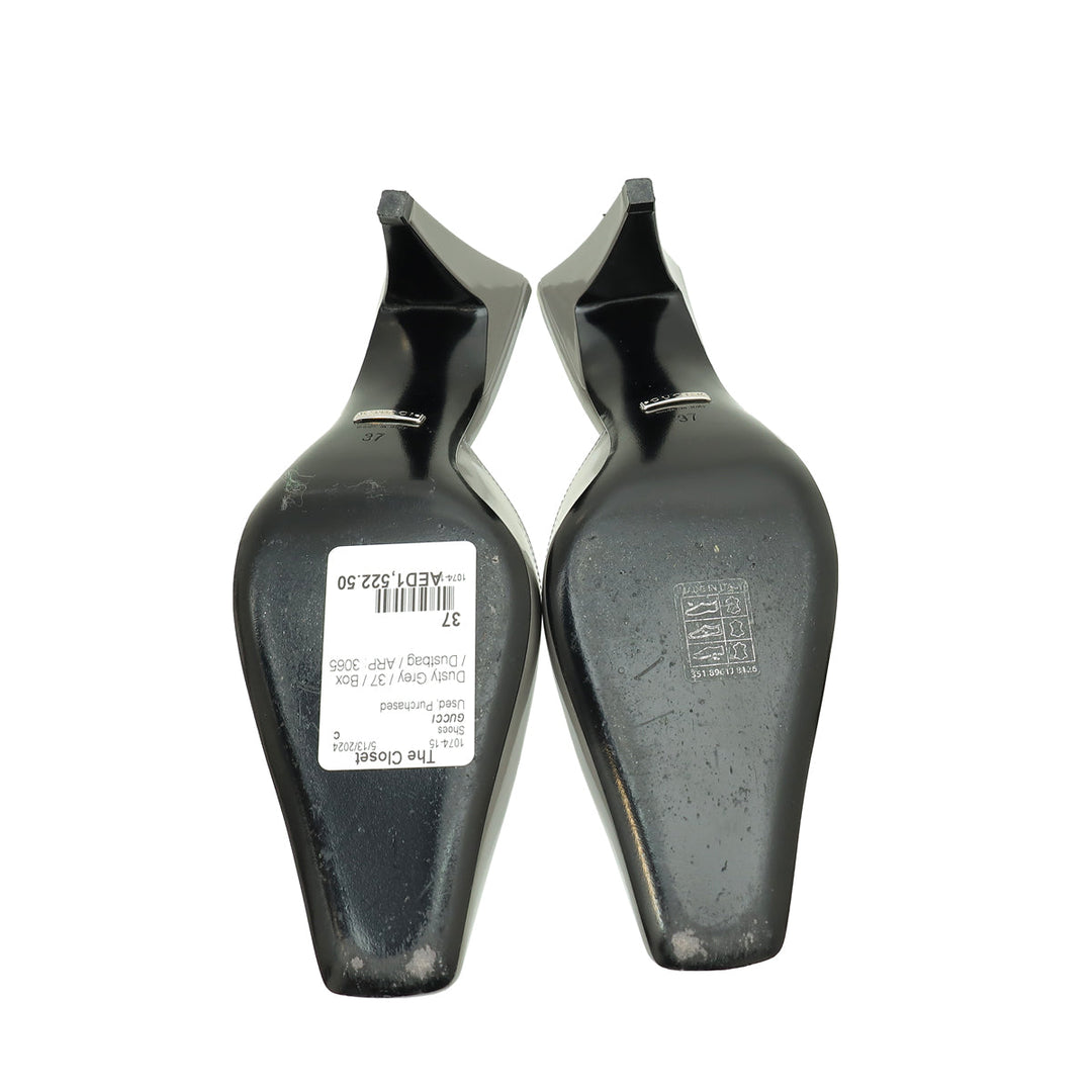 Gucci Dusty Grey Interlocking G Mules 37