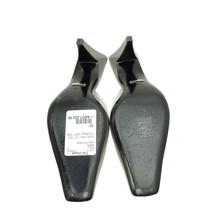 Gucci Dusty Grey Interlocking G Mules 37