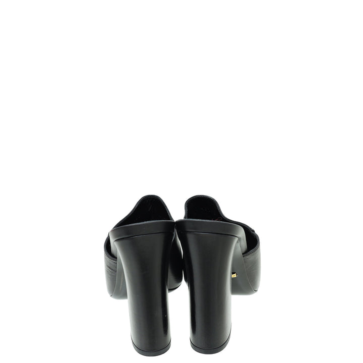 Gucci Black Malaga Kid Horsebit Princetown High Heel Mules 39