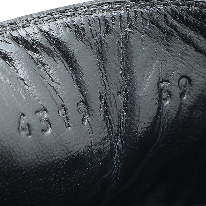 Gucci Black Malaga Kid Horsebit Princetown High Heel Mules 39
