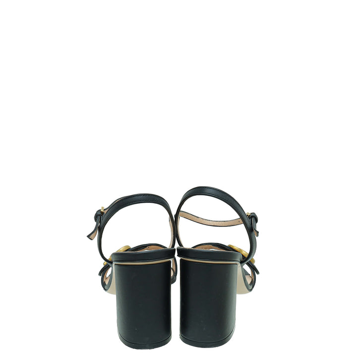Gucci Black GG Marmont Mid-Heel Sandal 39