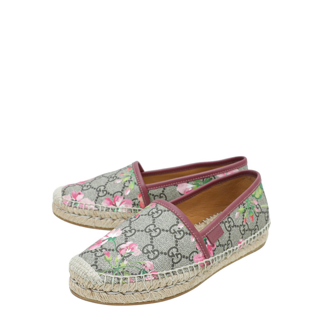 Gucci Bicolor GG Supreme Blooms Print Espadrille 34