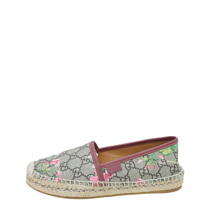 Gucci Bicolor GG Supreme Blooms Print Espadrille 34