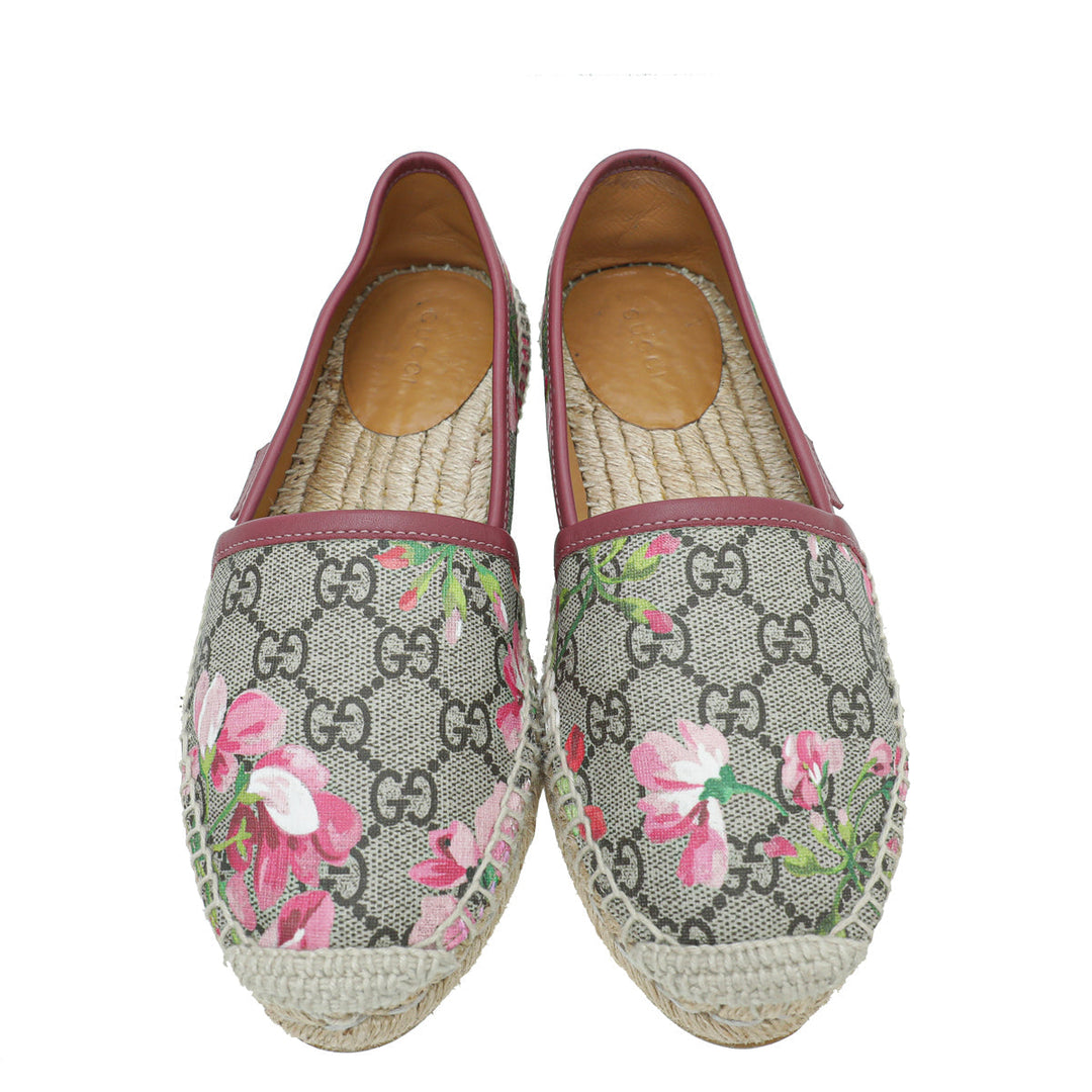 Gucci Bicolor GG Supreme Blooms Print Espadrille 34